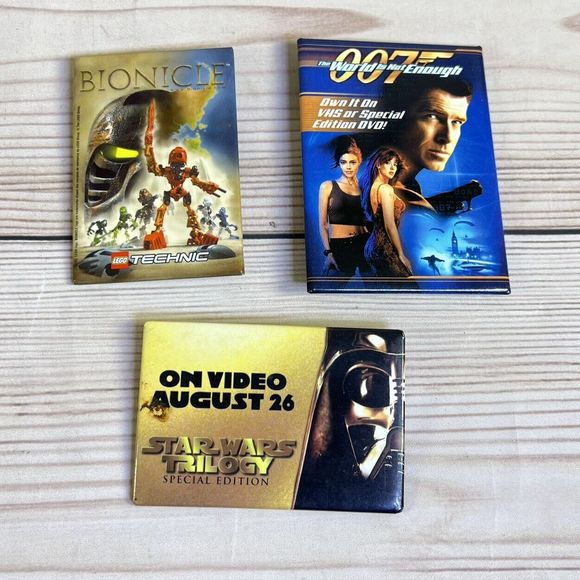 VTG Movie Release Promo Button Pin Lot 22 Mixed 90s Disney Mickey Monsters DVD - Picture 6 of 12